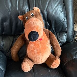 Plush Brown & Orange Bear Stuffed Animal